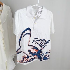 Children's Place White Shark Collared Shirt